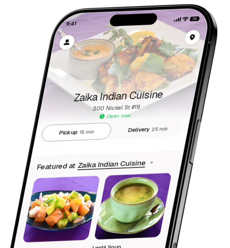 Zaika Indian Cuisine app preview
